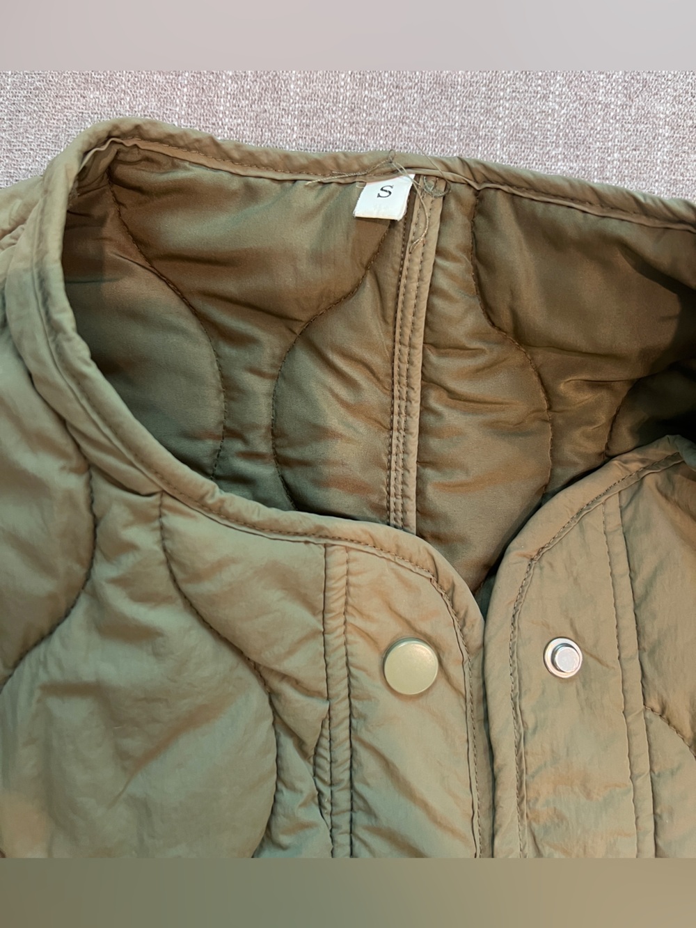 Olive Green Quilted Puffer Jacket - Women's Lightweight Coat